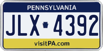 PA license plate JLX4392