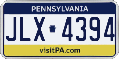 PA license plate JLX4394