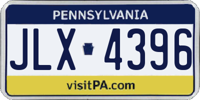 PA license plate JLX4396