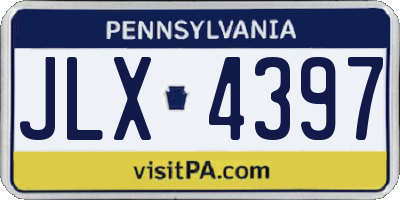 PA license plate JLX4397