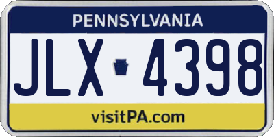 PA license plate JLX4398