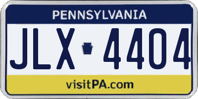 PA license plate JLX4404