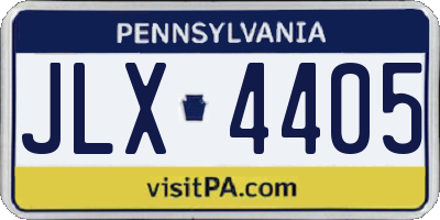 PA license plate JLX4405