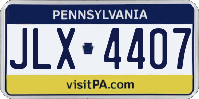PA license plate JLX4407