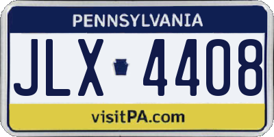 PA license plate JLX4408
