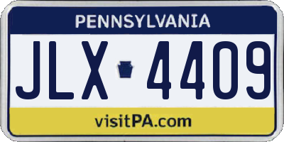 PA license plate JLX4409