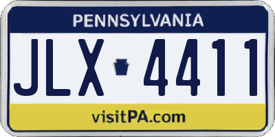 PA license plate JLX4411