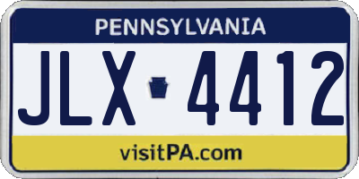 PA license plate JLX4412