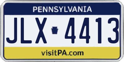 PA license plate JLX4413