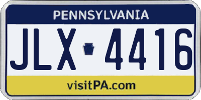 PA license plate JLX4416