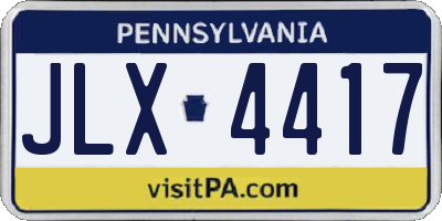 PA license plate JLX4417