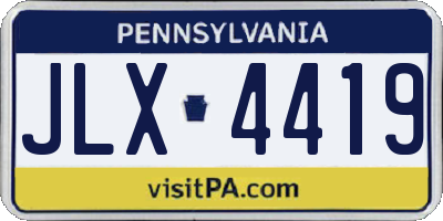 PA license plate JLX4419