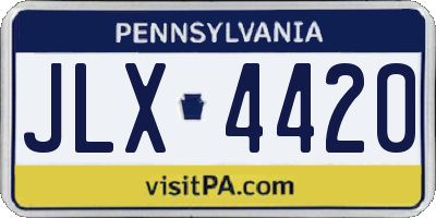 PA license plate JLX4420