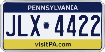 PA license plate JLX4422
