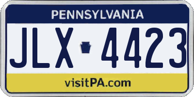 PA license plate JLX4423