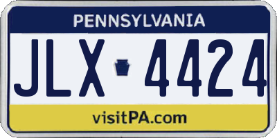 PA license plate JLX4424