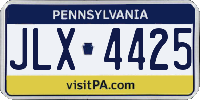 PA license plate JLX4425