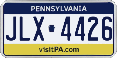 PA license plate JLX4426