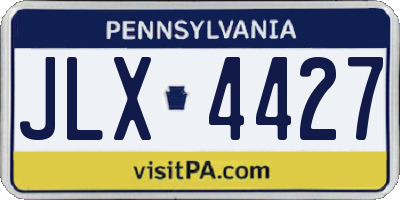 PA license plate JLX4427