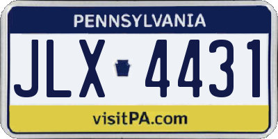 PA license plate JLX4431