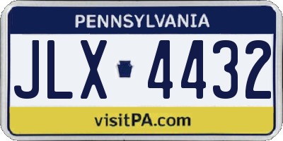 PA license plate JLX4432