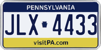 PA license plate JLX4433
