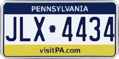 PA license plate JLX4434