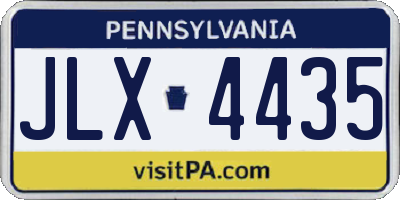 PA license plate JLX4435