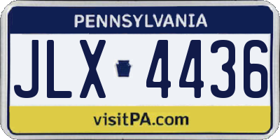 PA license plate JLX4436