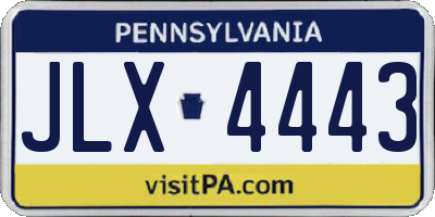 PA license plate JLX4443
