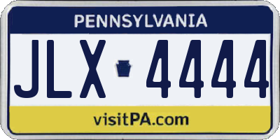 PA license plate JLX4444