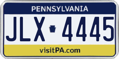 PA license plate JLX4445