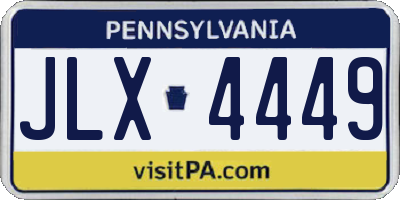PA license plate JLX4449