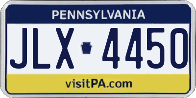 PA license plate JLX4450