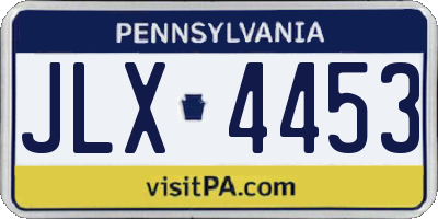 PA license plate JLX4453