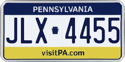 PA license plate JLX4455
