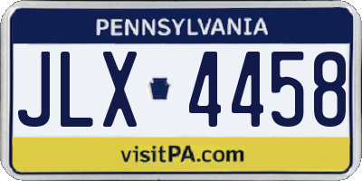 PA license plate JLX4458