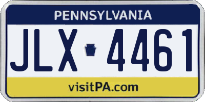PA license plate JLX4461