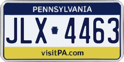 PA license plate JLX4463