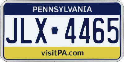 PA license plate JLX4465