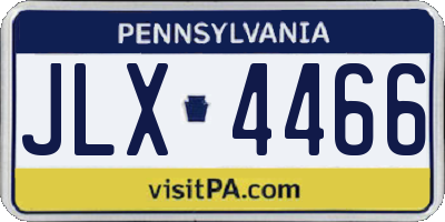 PA license plate JLX4466