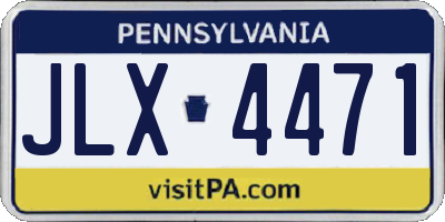 PA license plate JLX4471