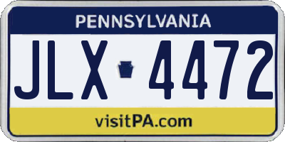PA license plate JLX4472