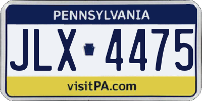 PA license plate JLX4475