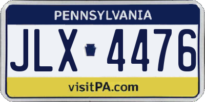 PA license plate JLX4476