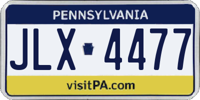 PA license plate JLX4477