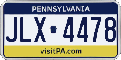 PA license plate JLX4478