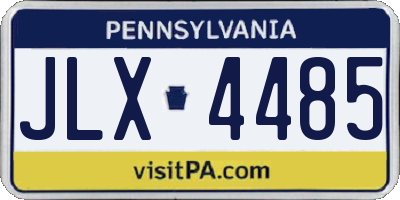 PA license plate JLX4485