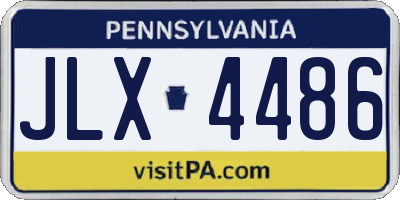 PA license plate JLX4486