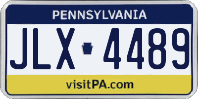 PA license plate JLX4489